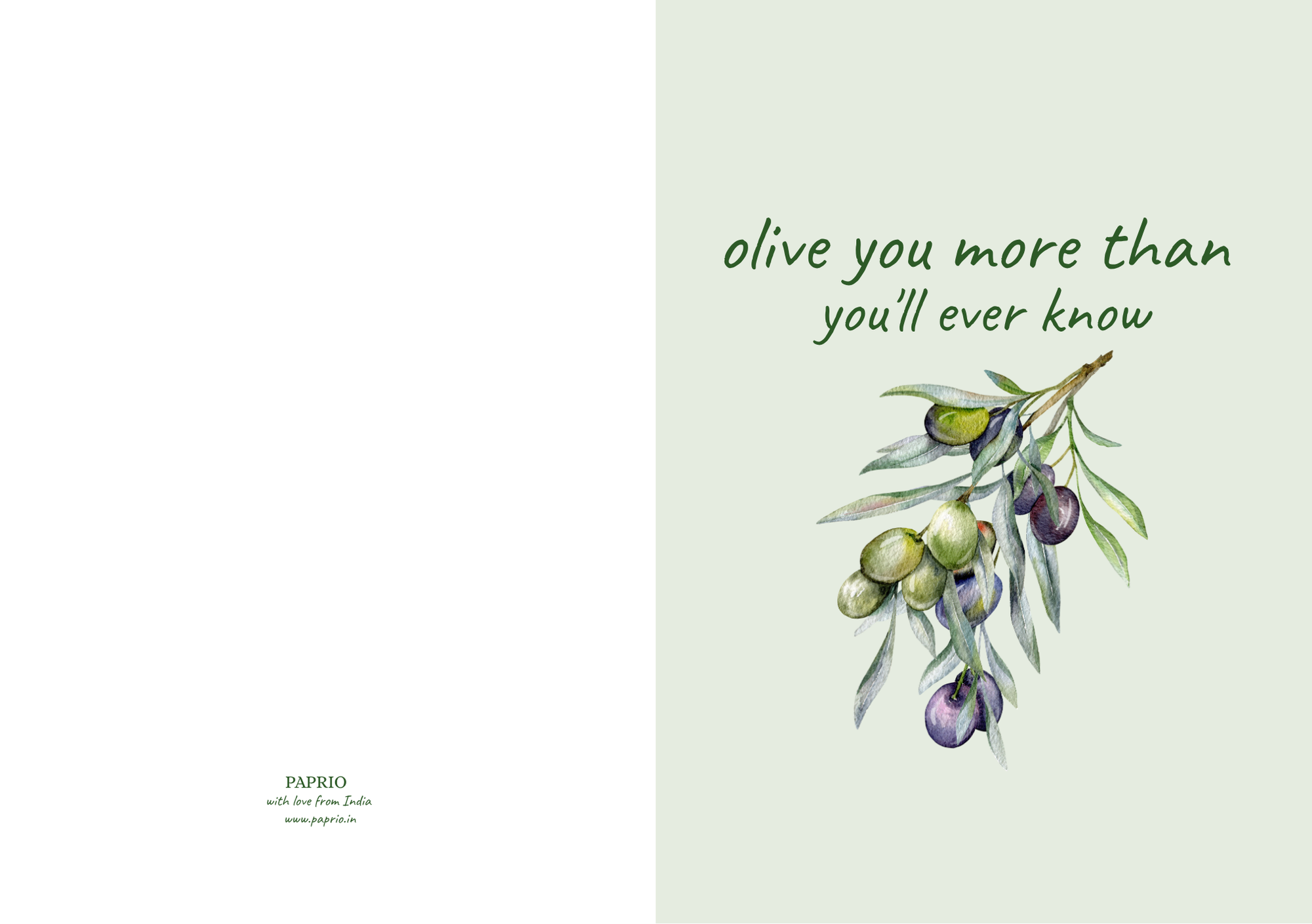 Olive You More Than You'll Ever Know – Botanical Greeting Card (A5)