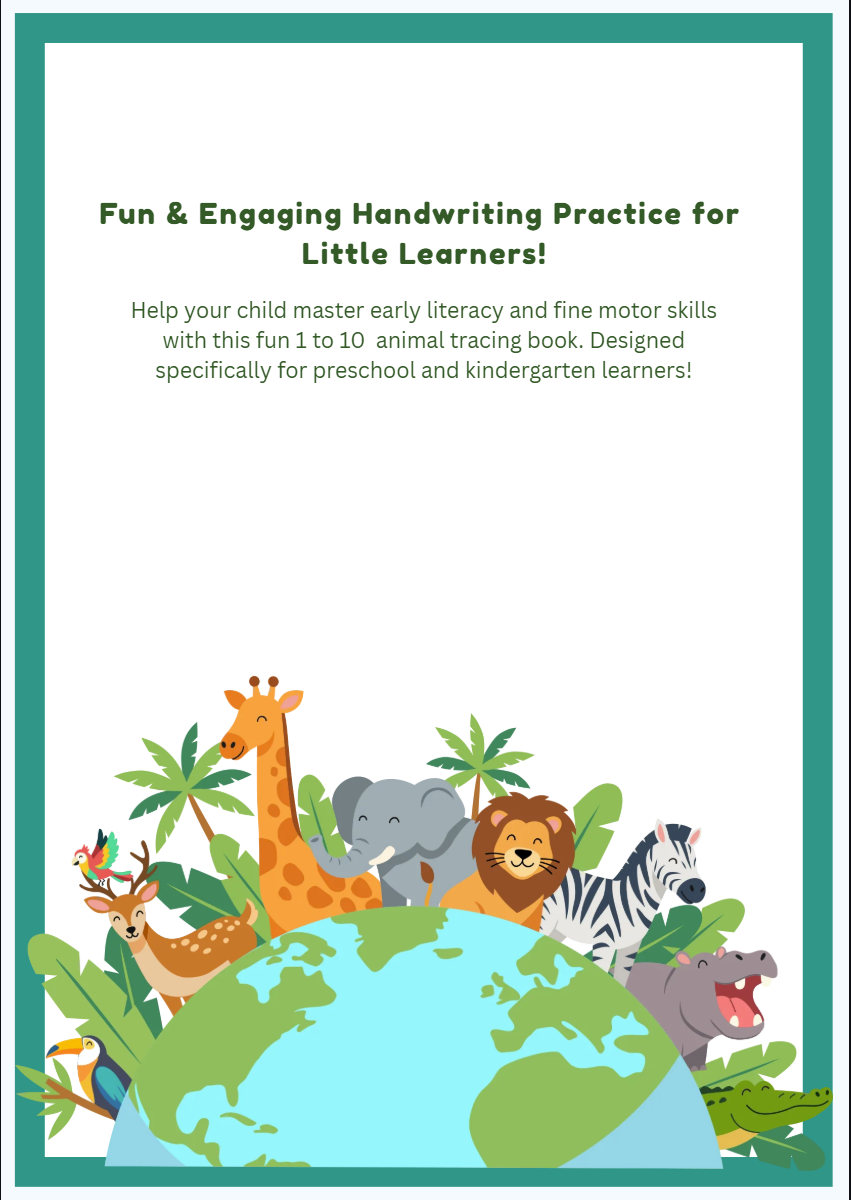 Animals 123 Numbers Tracing & Activity Workbook (A4 Wiro-Bound)