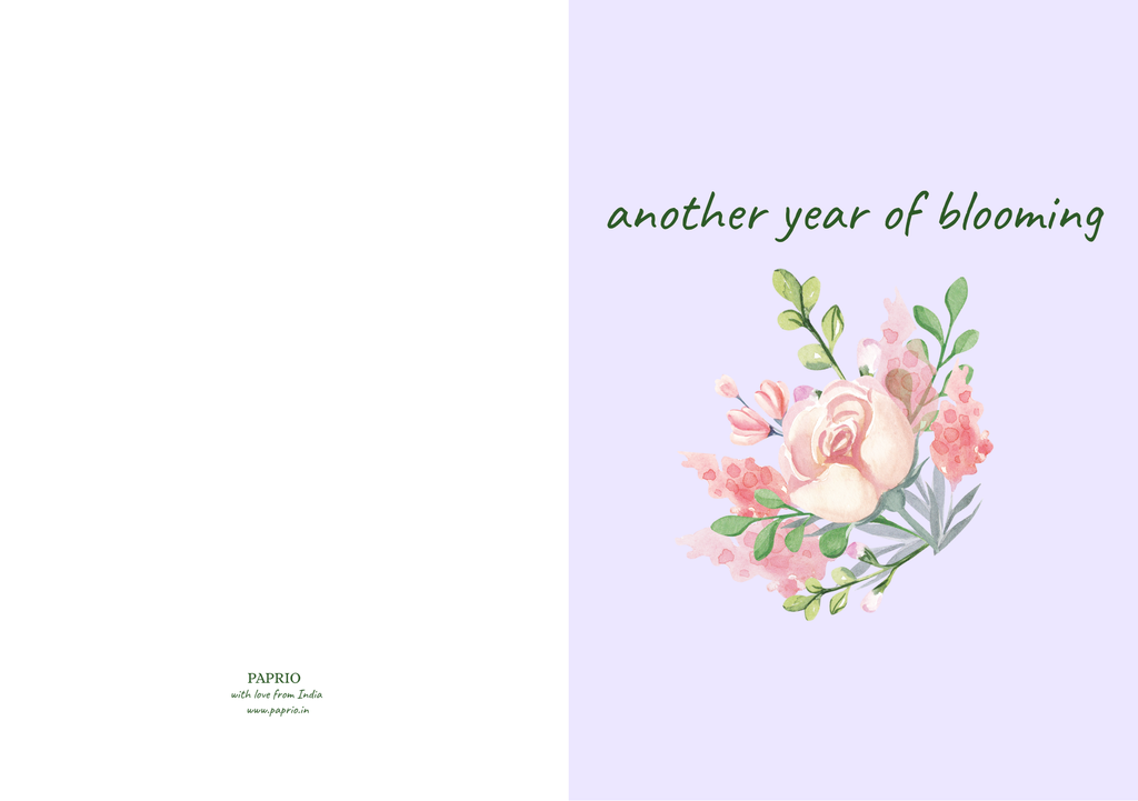 Another Year Of Blooming – Botanical Birthday Greeting Card (A5)