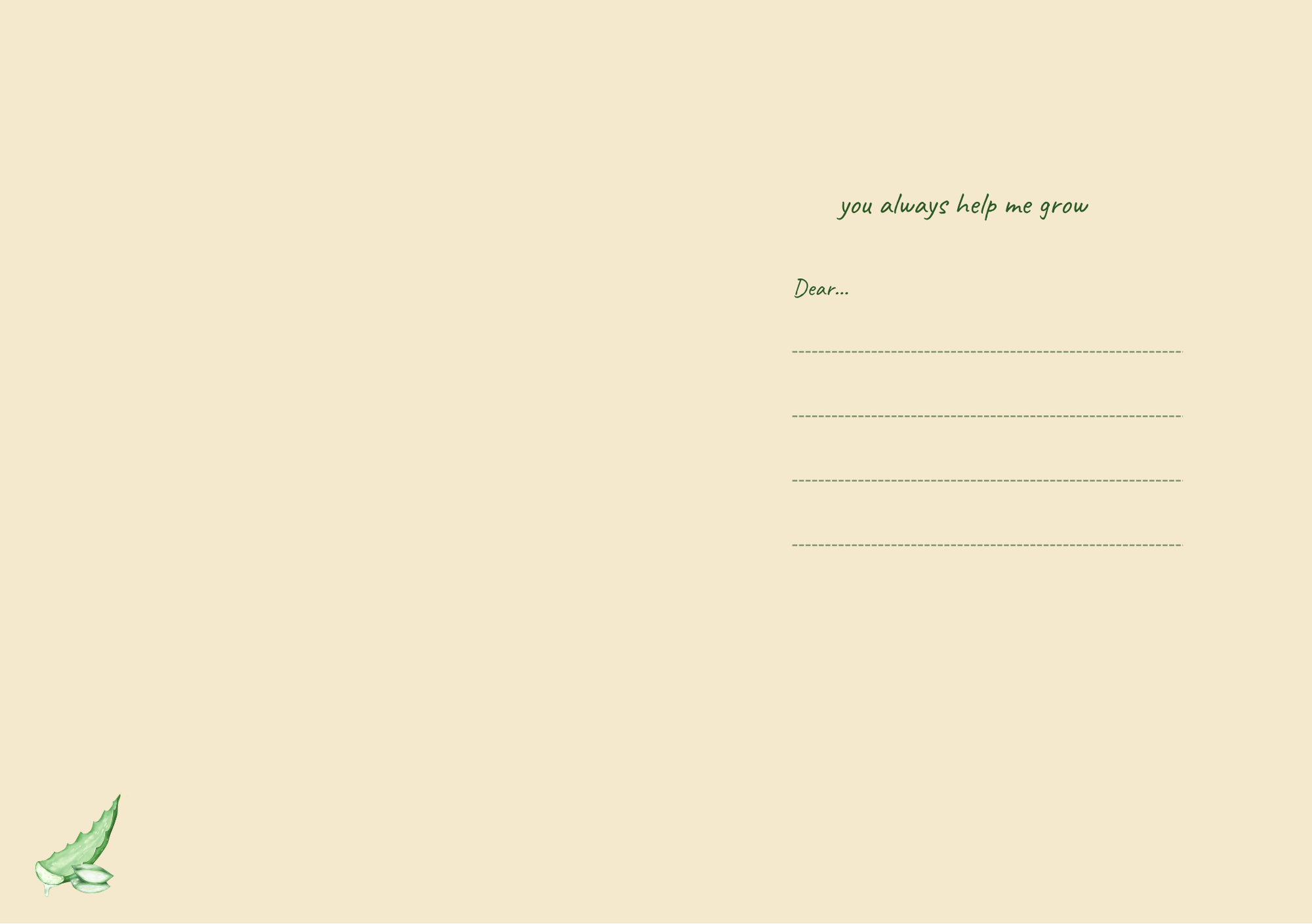 Aloe You Vera Much – Botanical Greeting Card (A5)