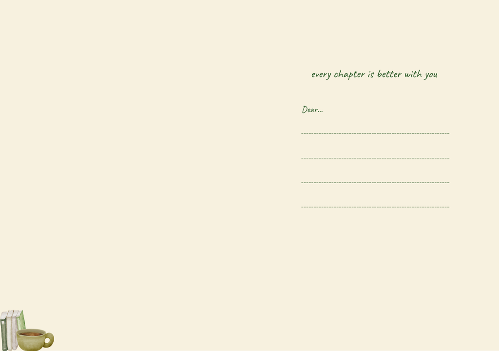 We Go Together Like Books & Tea – Botanical Greeting Card (A5)