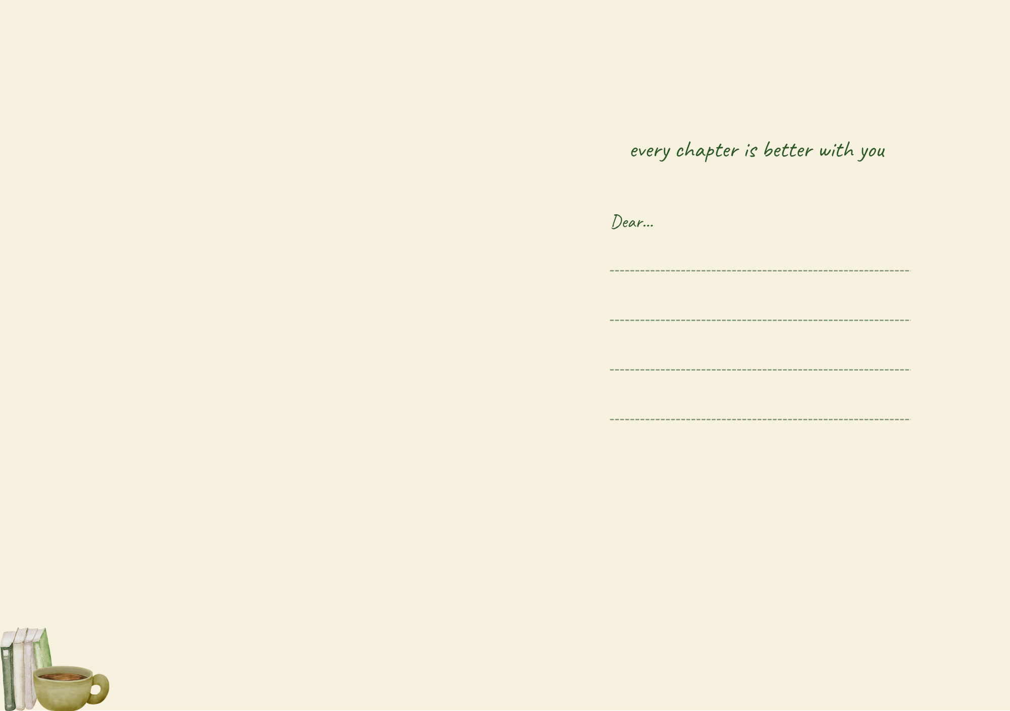 We Go Together Like Books & Tea – Botanical Greeting Card (A5)