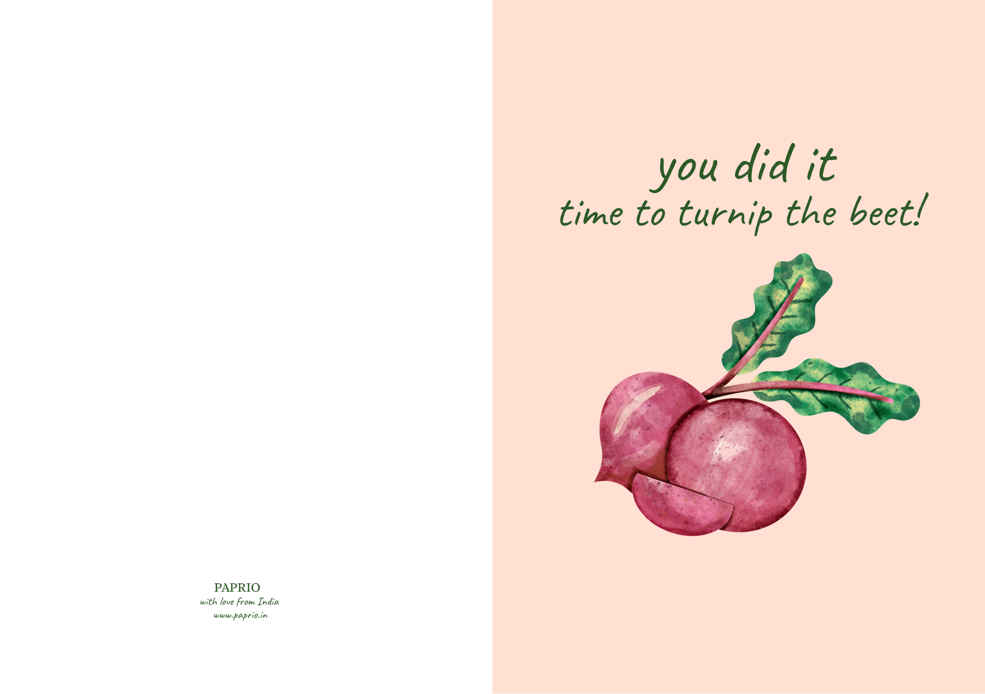 You Did It, Time To Turnip The Beet! – Botanical Greeting Card (A5)
