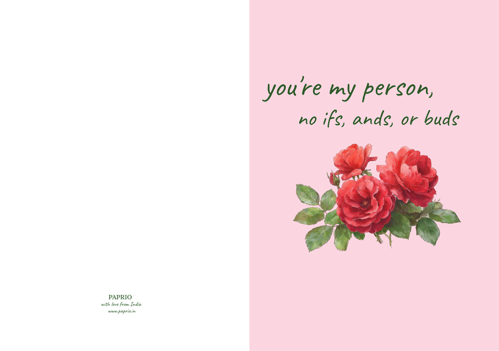 You're My Person, No Ifs Ands Or Buds – Botanical Greeting Card (A5)