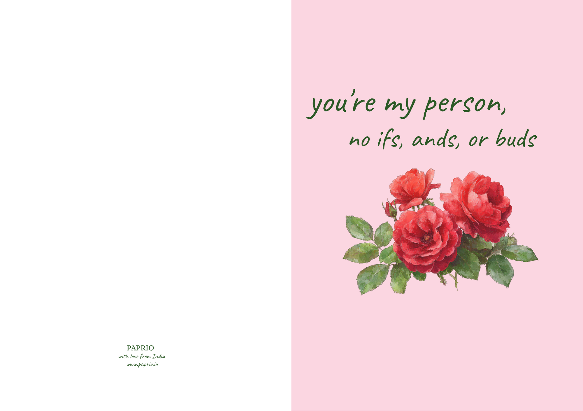 You're My Person, No Ifs Ands Or Buds – Botanical Greeting Card (A5)