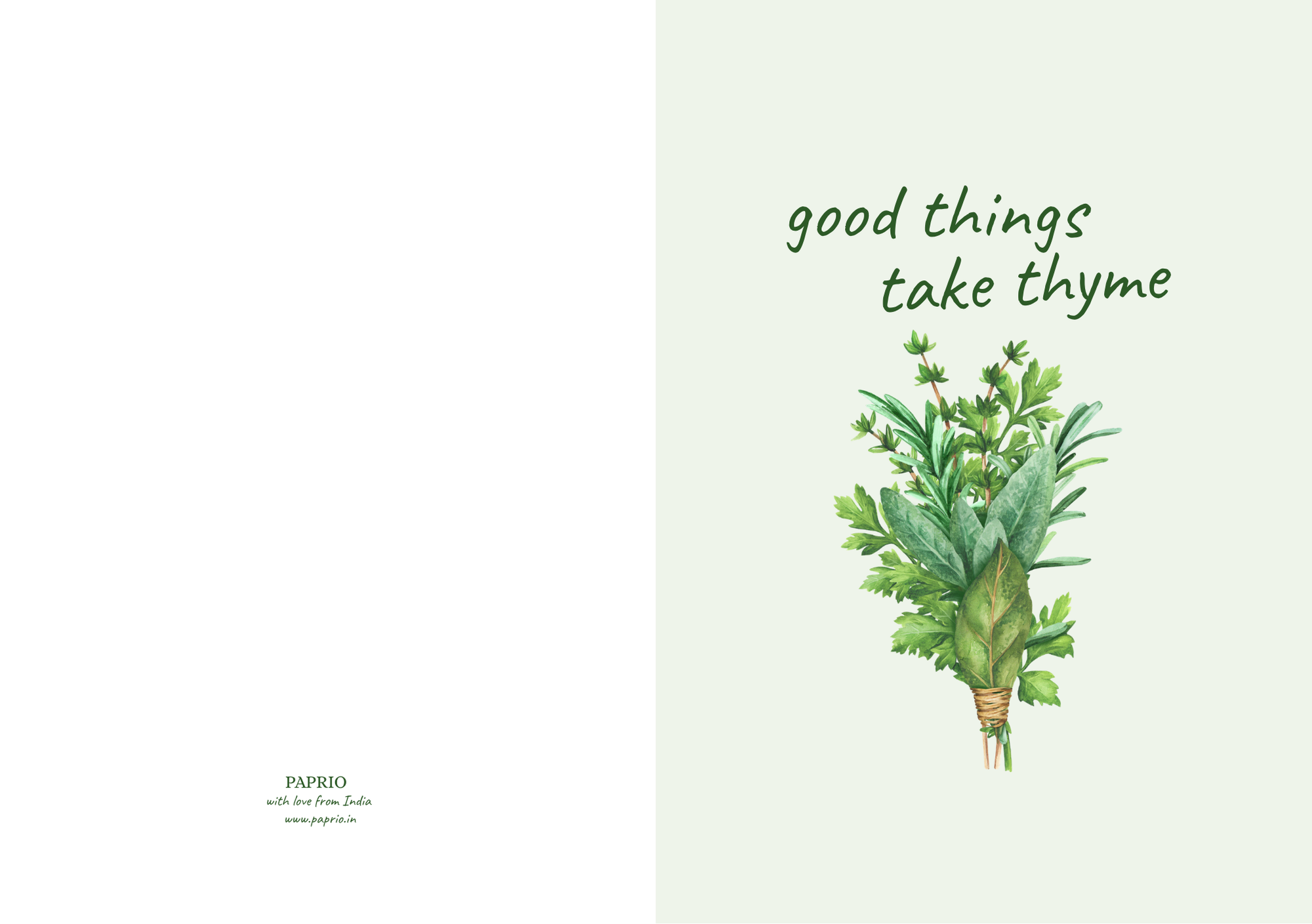 Good Things Take Thyme – Botanical Greeting Card (A5)