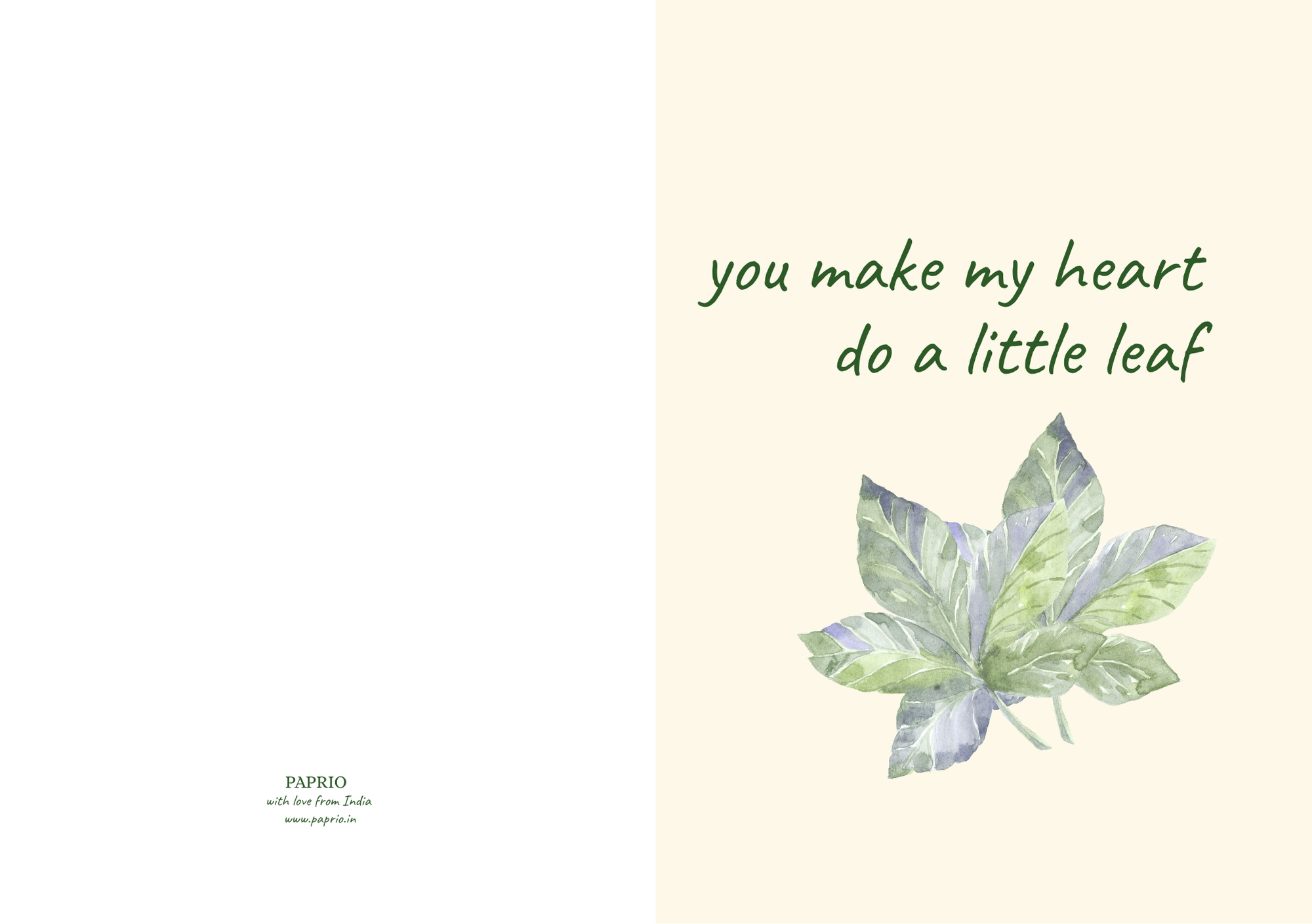 You Make My Heart Do A Little Leaf – Botanical Greeting Card (A5)