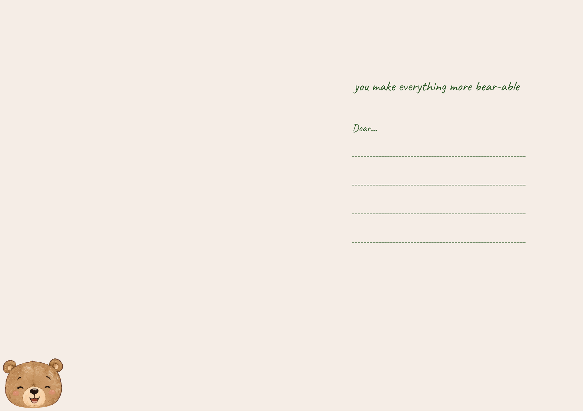I Can't Bear To Be Without You – Illustrated Greeting Card (A5)