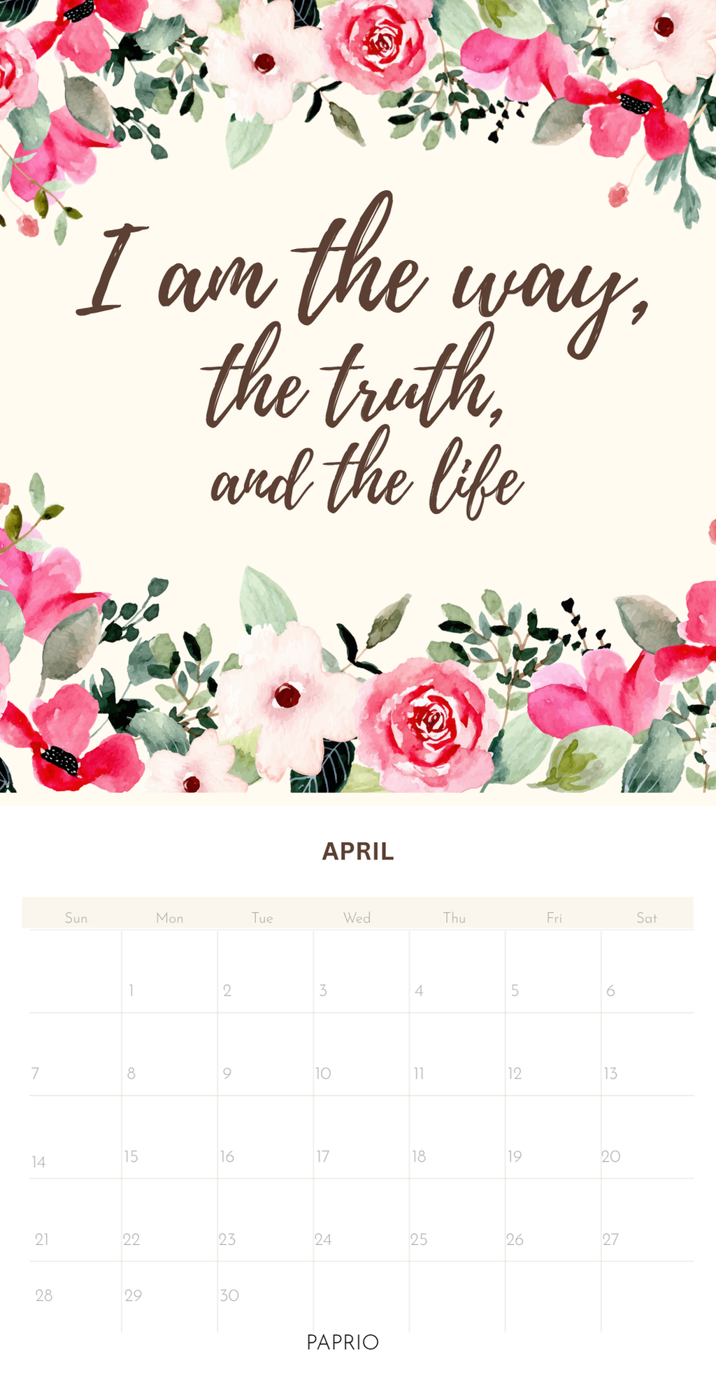 Botanical Hymns & Scripture Perpetual Calendar – Wiro Hanging Wall Calendar