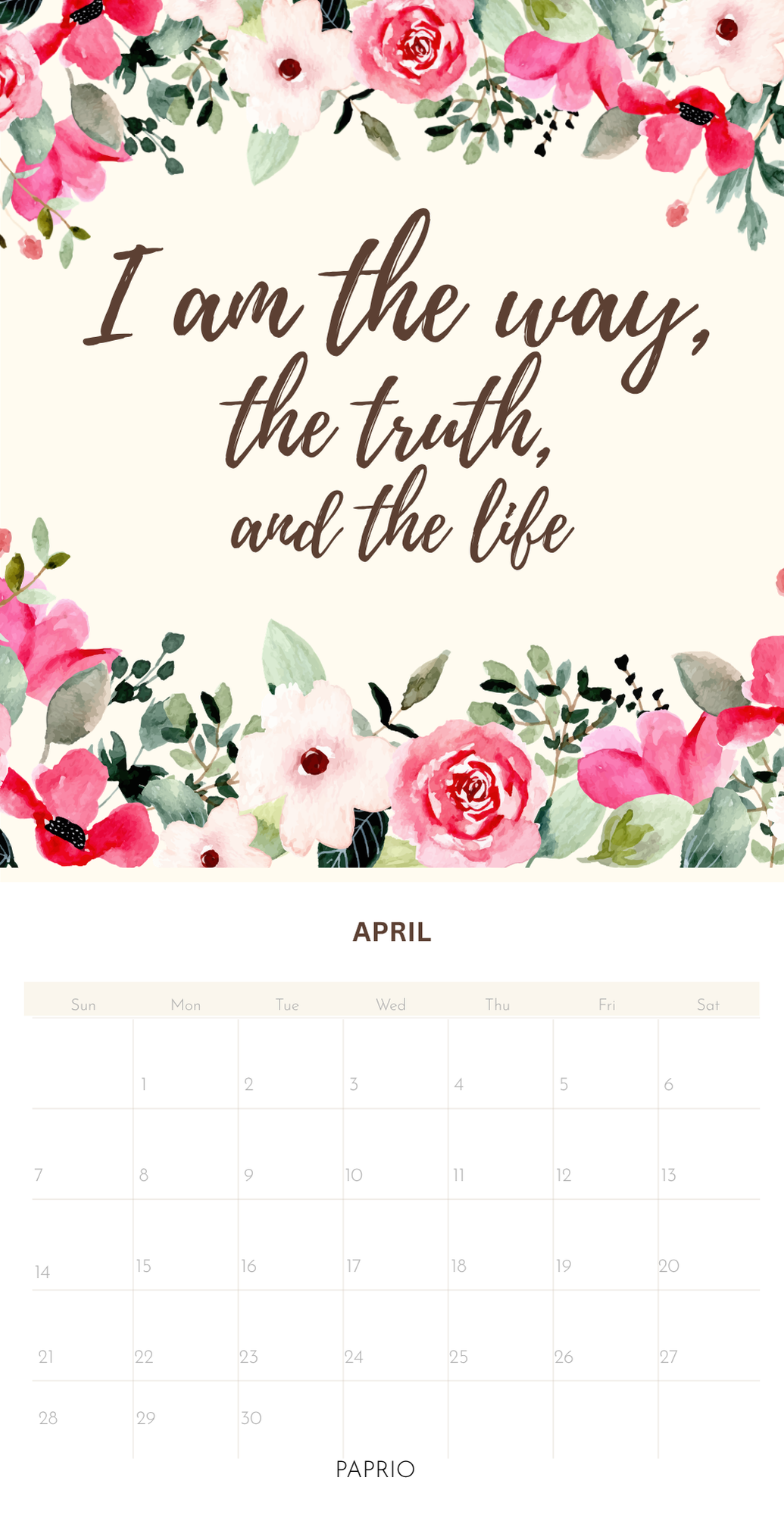 Botanical Hymns & Scripture Perpetual Calendar – Wiro Hanging Wall Calendar