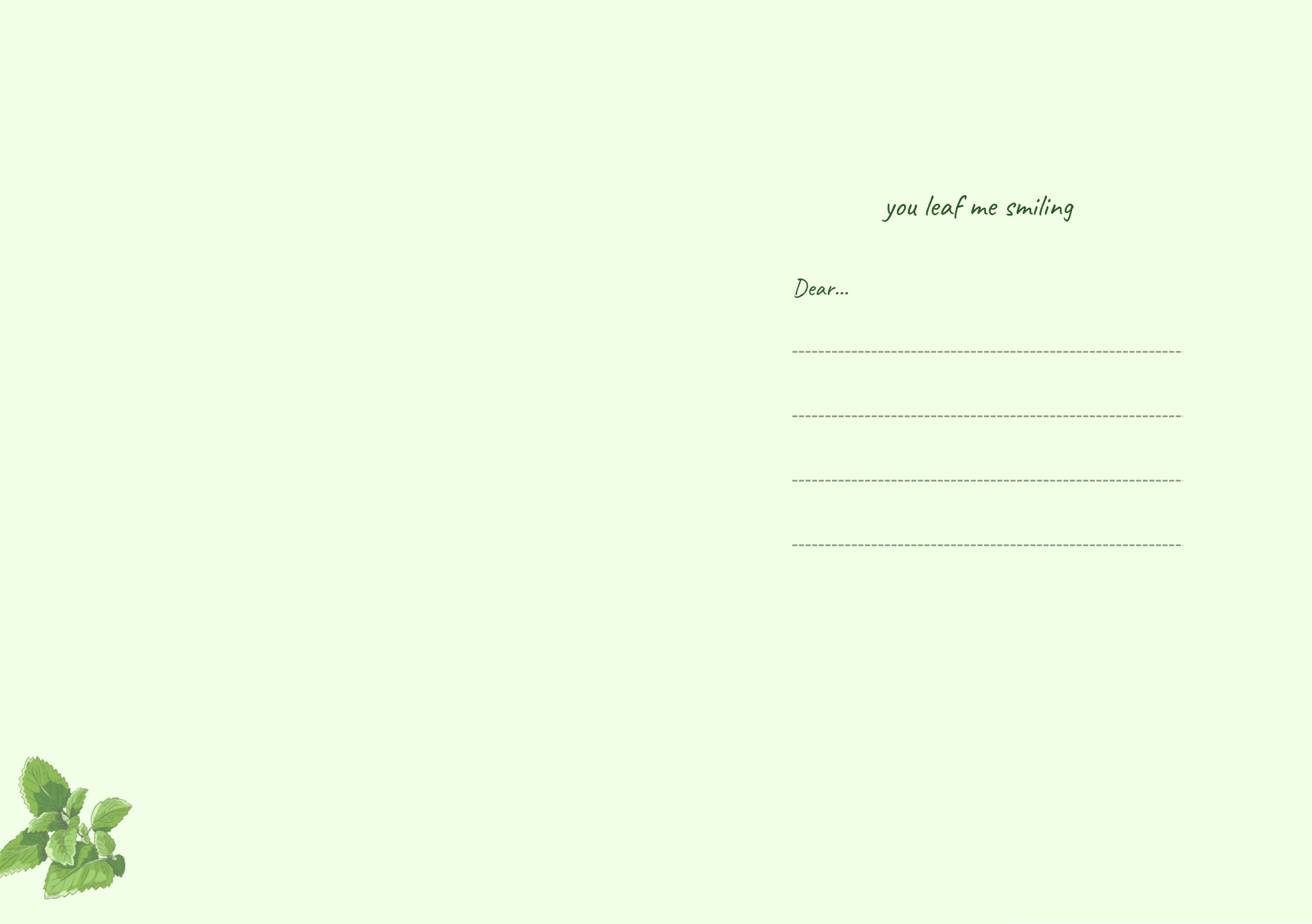 We're Mint To Be – Botanical Greeting Card (A5)