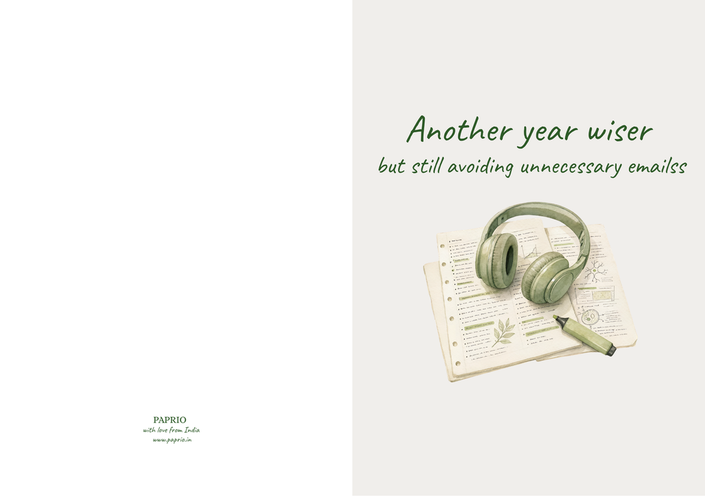 Another Year Wiser But Still Avoiding Unnecessary Emails – Birthday Card (A5)
