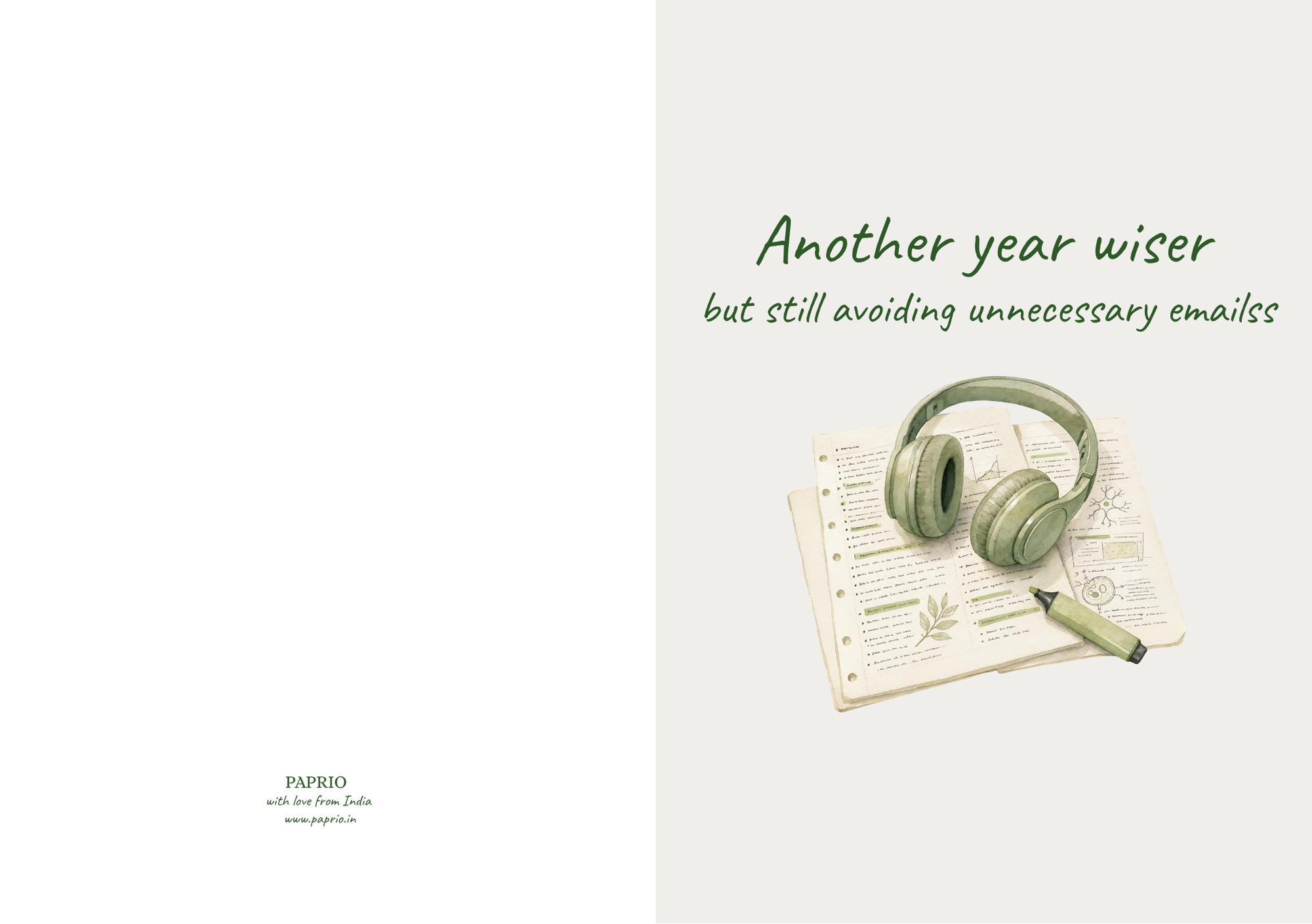 Another Year Wiser But Still Avoiding Unnecessary Emails – Birthday Card (A5)