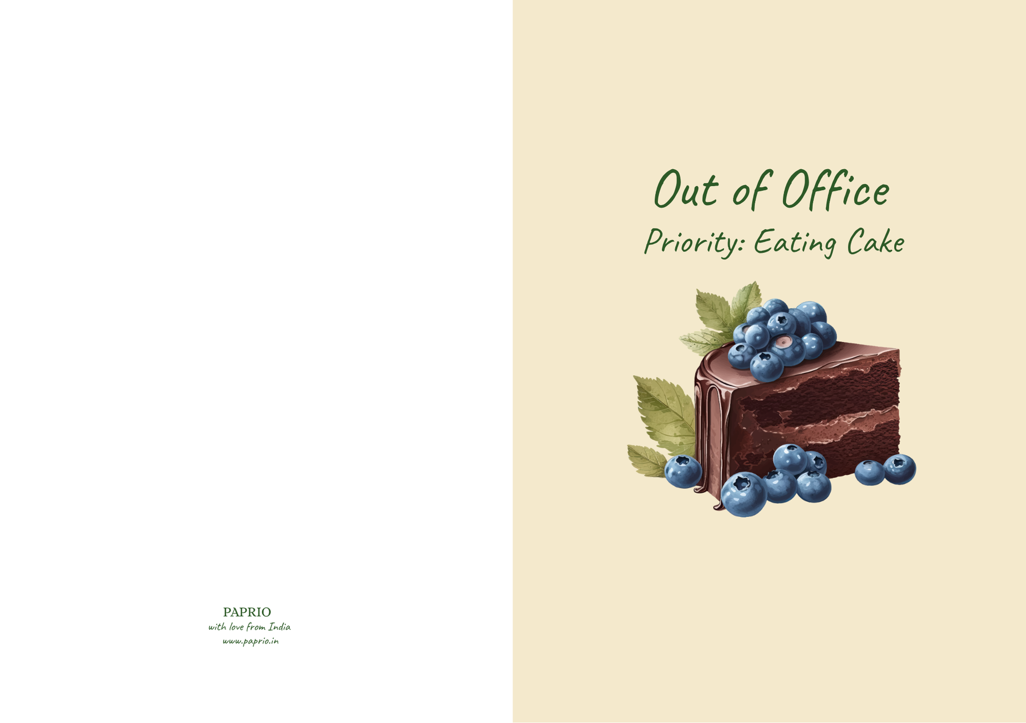 Out Of Office: Priority Eating Cake – Funny Birthday Card (A5)