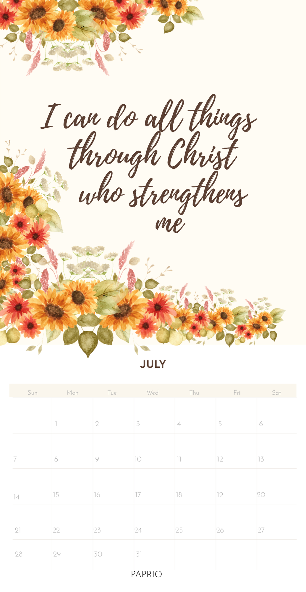 Botanical Hymns & Scripture Perpetual Calendar – Wiro Hanging Wall Calendar