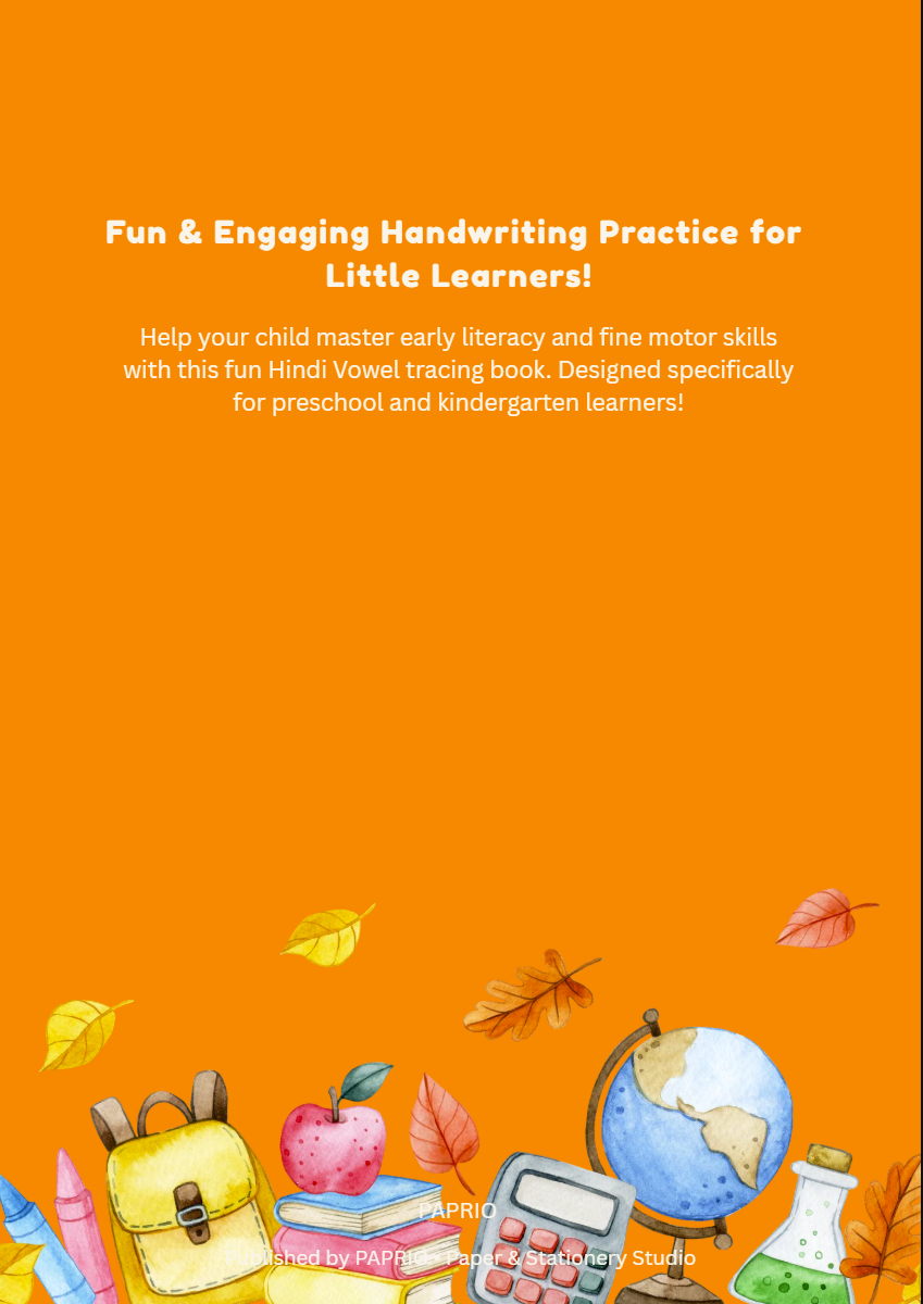 Hindi Varnamala Swar Tracing Workbook for Kids (A4 Wiro-Bound)