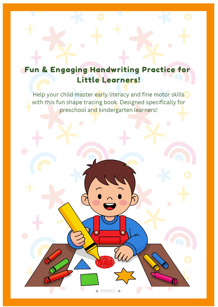 Shapes & Patterns Pre-Writing Tracing Workbook (A4 Wiro-Bound)